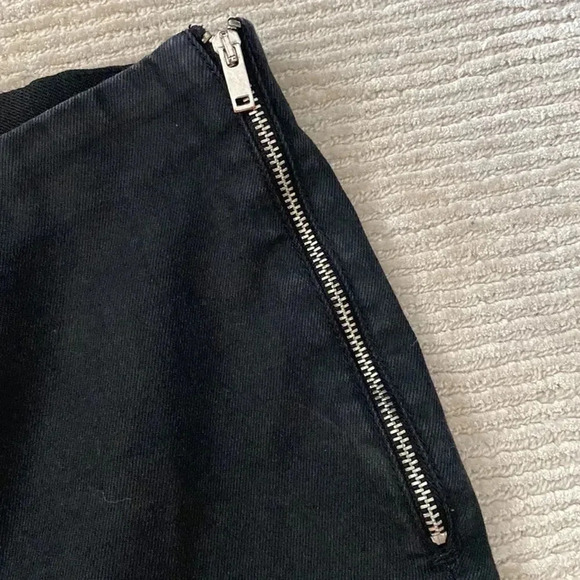 Zara High Waisted Pull On Zipper Zip Side Black Stretch Straight Skinny Jeans L - Picture 5 of 11